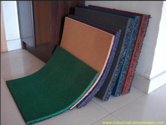 Wood Grain Industrial Rubber Sheet Rubber Felt Floor Spill Mat , 10-50mm Thickness