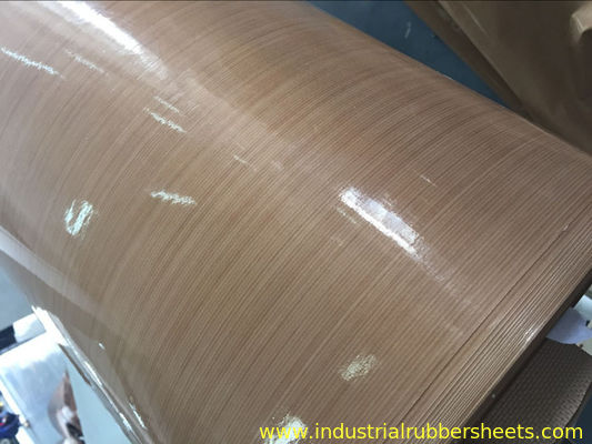 Brown Ptfe Coated Glass Cloth / PTFE Coated Fiberglass Cloth 0.08-0.35mm Thickness