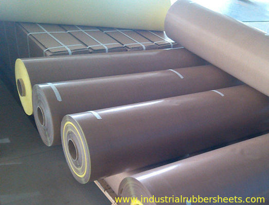 Brown Ptfe Coated Glass Cloth / PTFE Coated Fiberglass Cloth 0.08-0.35mm Thickness