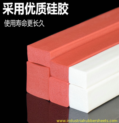 Zastosowany rozmiar Silicone Sponge Strip Biały Czerwony Kolor Zamknij komórkę Silicone Foam Strip do uszczelnienia drzwi z gładką powierzchnią