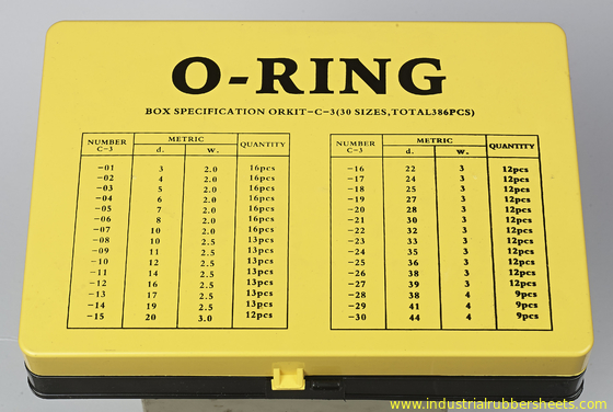 Zestaw gumy NBR NBR ISO3601 AS568A DIN3771 JIS B2401 Standard, kolor żółty i czerwony
