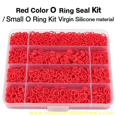 Red Color Virgin Silicone O Ring Kit with 15 Sizes for Industrial Sealing